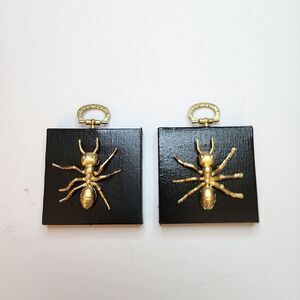 Handmade by Me Gold And Black Ant Art Set Of. Two